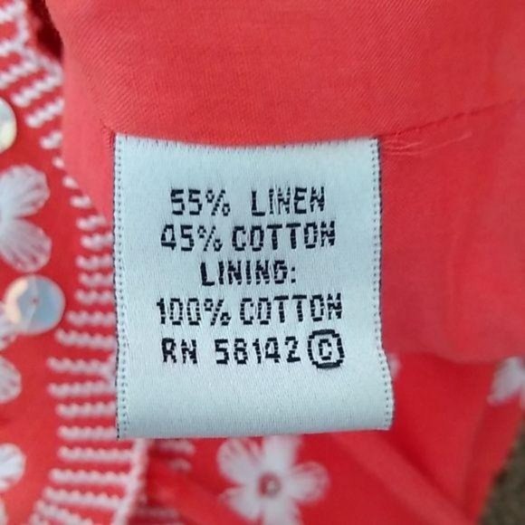 Andre Oliver Dress Fit Flare Floral Embroidery Orange Lined Womens 8 - Picture 7 of 7